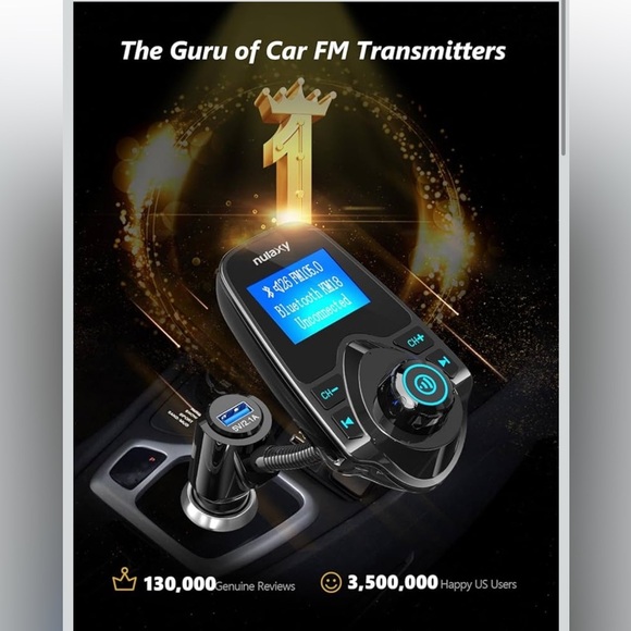 Nulaxy Car Bluetooth FM Transmitter 1.44” Display Flexible Gooseneck Handsfree - Picture 3 of 9